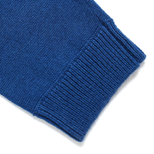 VERRI/VERRI 男士蓝色高翻领丝羊绒针织衫-男针织衫