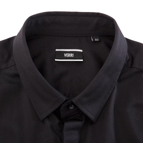 VERRI/VERRI 男士黑色胸口绣花带钻礼服款衬衫-男士衬衫