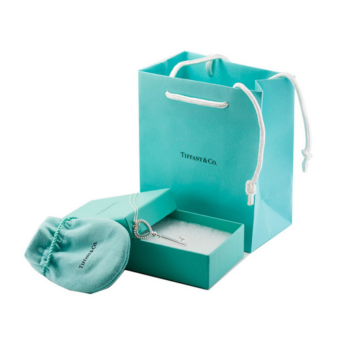 Tiffany & Co./蒂芙尼 Heart key蓝色珐琅桃心钥匙吊坠（赠项链） TGRP04519