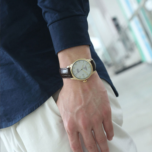 TISSOT/天梭手表力洛克系列男士手表皮带机械男表T41.5.413.73