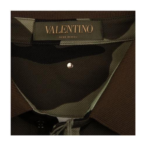 Valentino/华伦天奴 2016新款夏季蓝色纯棉翻领短袖迷彩时尚男士T恤KV0MH00M36RIRO VA1620803735