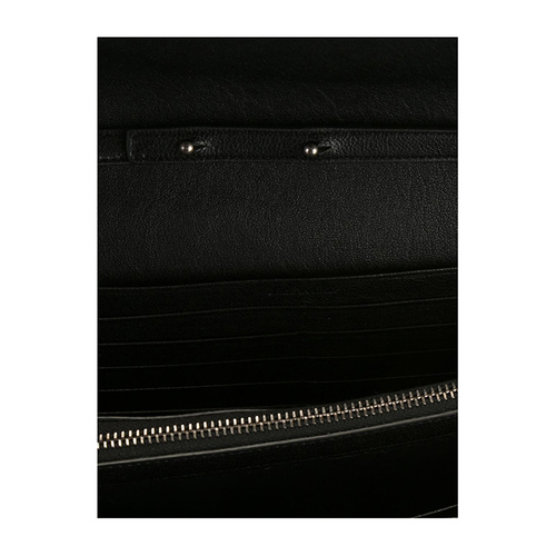 Yves saint Laurent/圣罗兰 'Monogram'金属品牌LOGO斜纹格子黑色牛皮女士单肩包#437473 BRM04 1000