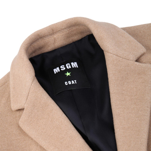 MSGM/MSGM驼色混合材质简洁男士外套长款大衣,2140MC01 164706,25,46