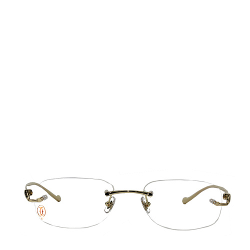 CARTIER/卡地亚经典镀金豹子头系列无框男女款平光镜眼镜