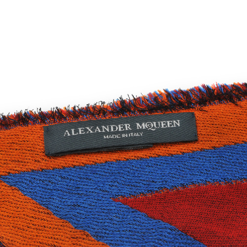 Alexander McQueen/亚历山大麦昆 暗红色骷髅图案三角围巾 ML