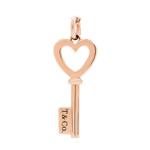 Tiffany & Co./蒂芙尼TIFFANY KEYS系列 18K玫瑰金心形钥匙吊坠项链