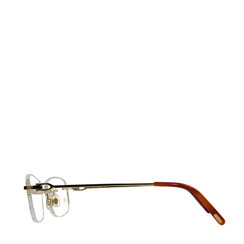 CARTIER/卡地亚经典无框镀金矩形光学镜架醋酸酯脚套男女款眼镜