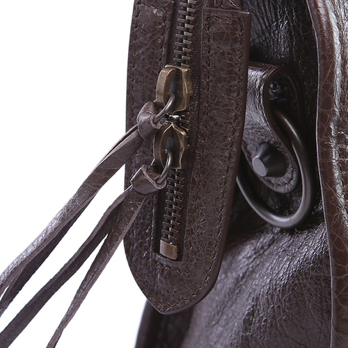 Balenciaga/巴黎世家 女士褐色羊皮CITY系列铆钉装饰手提包单肩包 115748 D94JT 2065