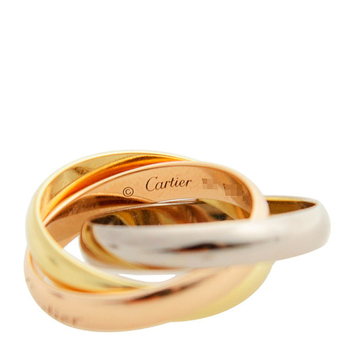 “瑕疵折扣” CARTIER/卡地亚 TRINITY系列三色K金戒指B4052700 52#