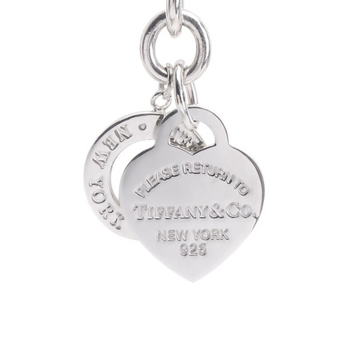 Tiffany & Co 蒂芙尼 心形吊牌针扣银饰手链 161031